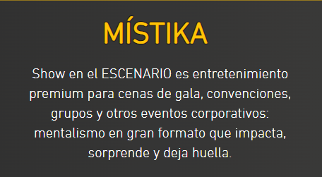 Shows de Ilusionismo y Mentalismo.